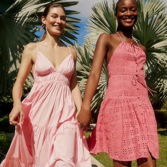 J.Crew Pink Eyelet Anguilla Mini Halter Dress 20 - Picture 4 of 8